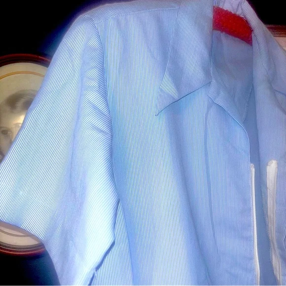 ORIG VTG Bill Parry Pinstriped Seersucker leisure suit with bronze buckle - Picture 10 of 15